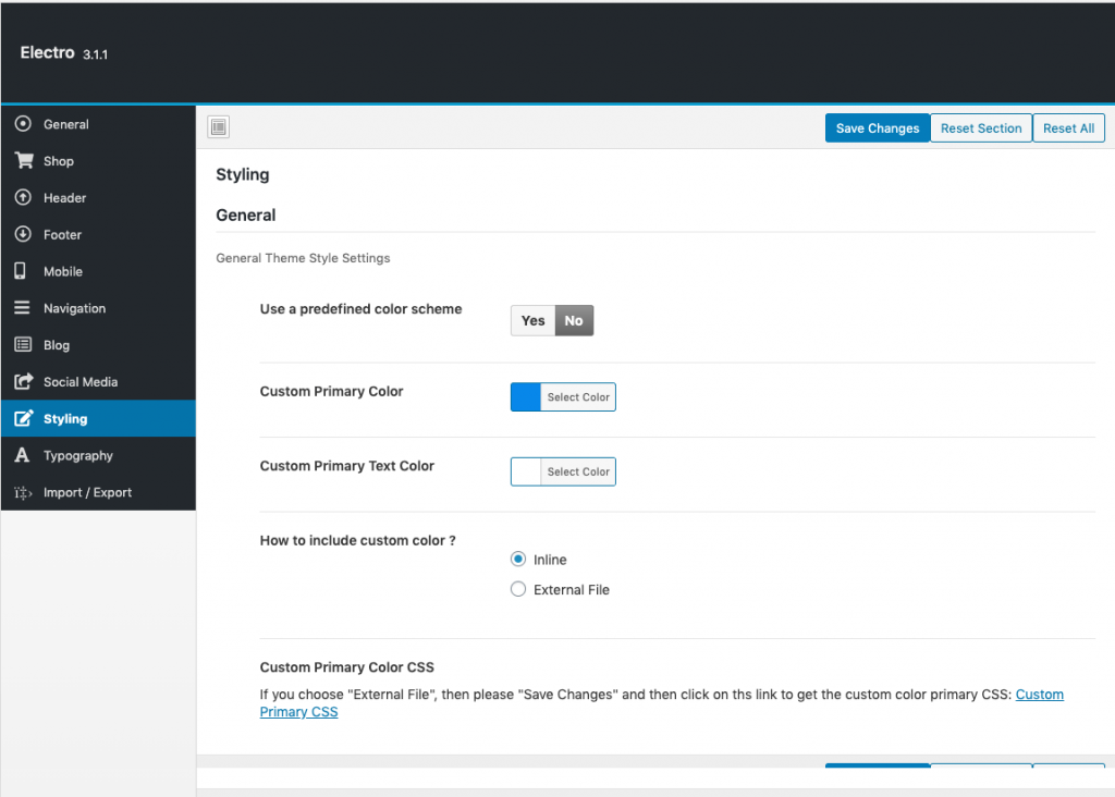 Styling – Electro Documentation