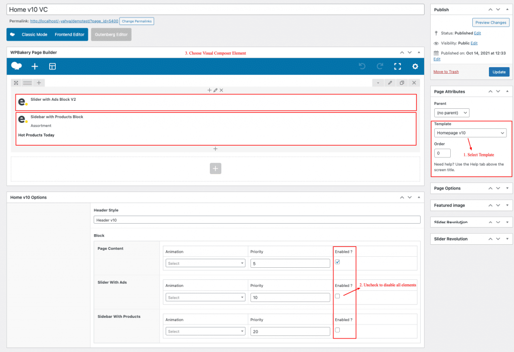 Home v10 via Visual Composer – Electro Documentation